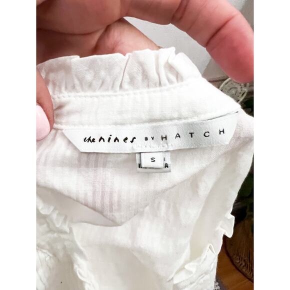 The Nines by Hatch White Long Sleeve Lightweight Cotton Blouse Size S - Picture 6 of 6